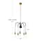 Hello Honey® Robert Stevenson Lighting Harper 19" Black and Brass 5-Light Exposed Bulb 2-Tone Metal Chandelier